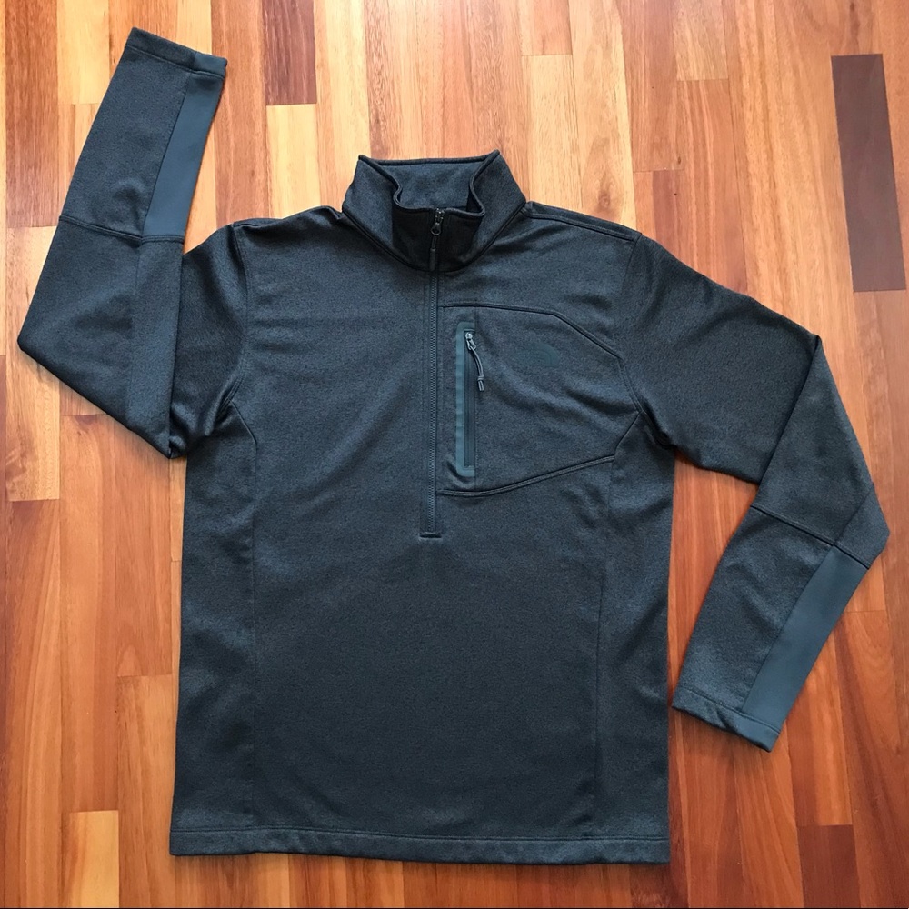 SOLD The North Face 1/2 Zip Soft Shell Grey Black - Picture 7 of 8